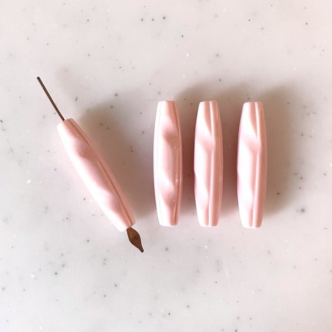 Vintage Light Pink Stick Tube Beads 