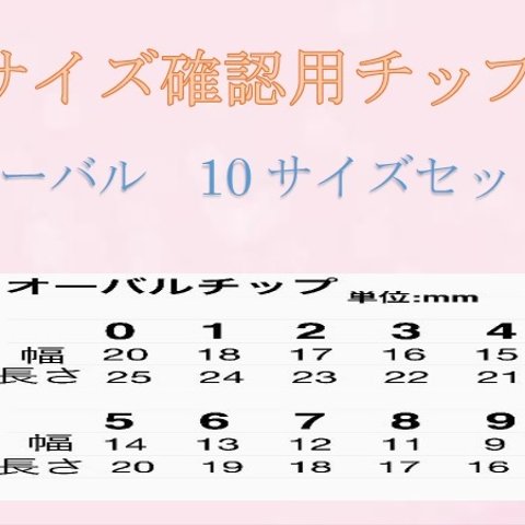 サイズ確認用チップ（オーバル）☆普通郵便送料無料☆