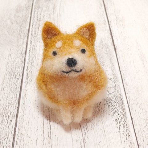 【受注制作】まんまるおすわり柴犬 羊毛フェルト