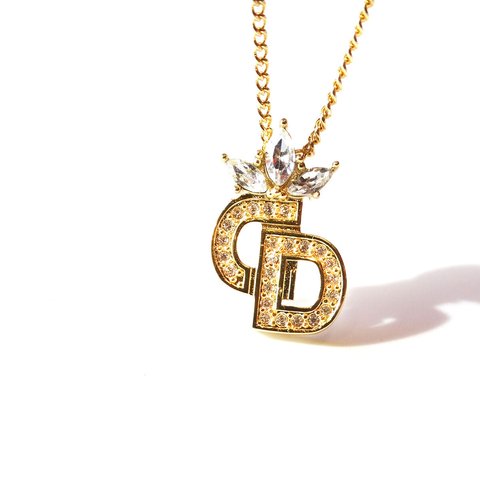 【GW特別SALE】「Christian Dior」 Vintage CD Logo Rhinestone Necklace