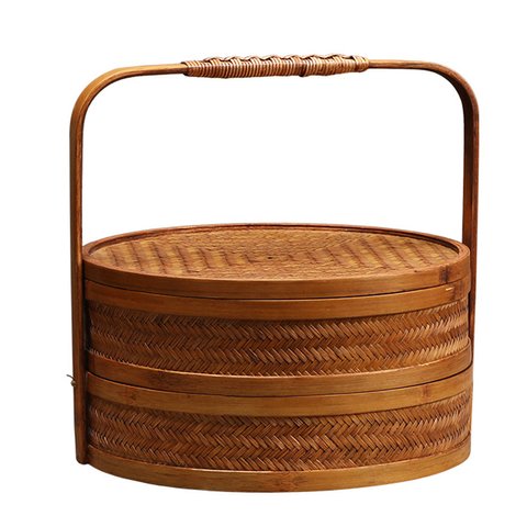 自然　 手作り竹のバスケット　上質新作 収納　 おしゃれ竹編み　小物入れ　可愛い　品番5503