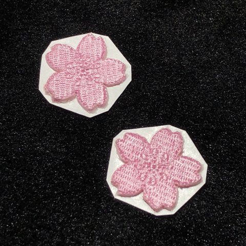 ★刺繍シール／ステッカー★　桜　２枚セット