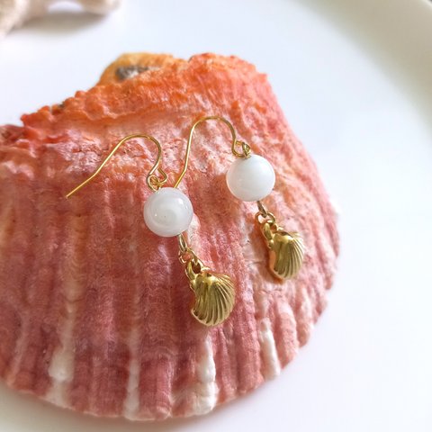 スパイラルケオン玉＆ケオン玉🐚シェルピアス