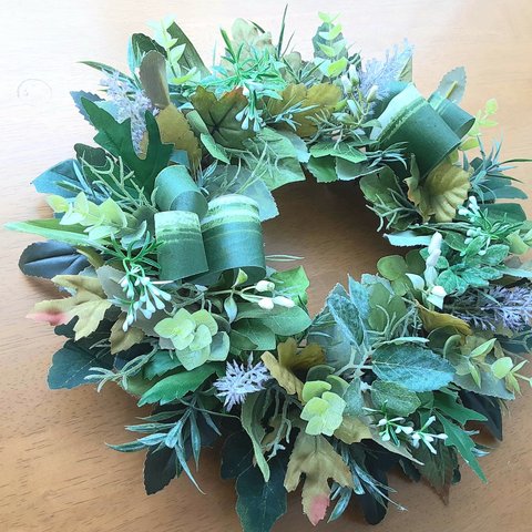 🌿Wild Green Wreath (30cm)玄関リース　リモート部屋　結婚　新築祝い　誕生日　プレゼントにも