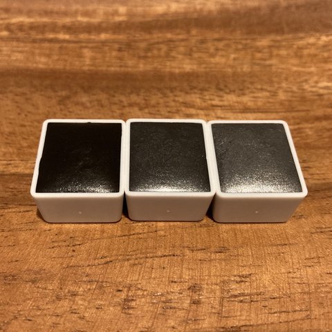 水彩絵の具3色セット ブラック　black/silver black/silver gray