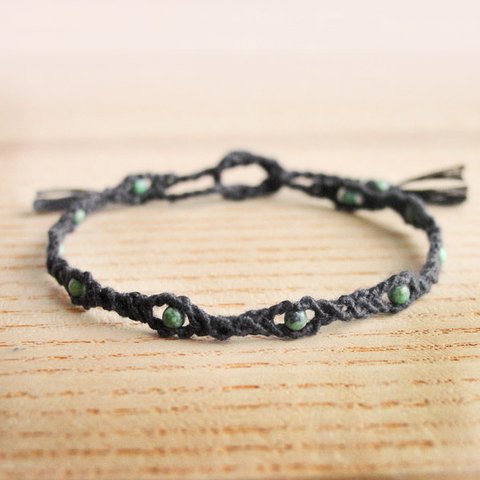 bracelet・anklet・macrame・power stone (turquoise)
