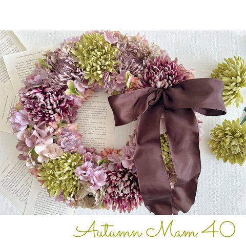 送料込＊Autumn Mam Wreath 40