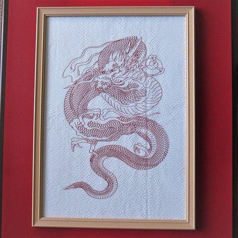 縁起のいい昇り龍【切り絵】