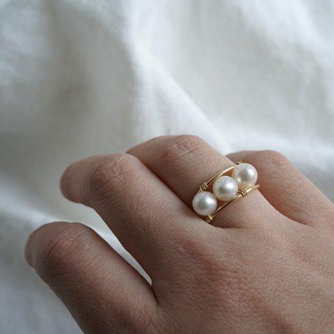pearl ring【フリーサイズ】
