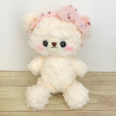 ふわもこシロクマちゃんあみぐるみ　ちょっと大きめサイズ