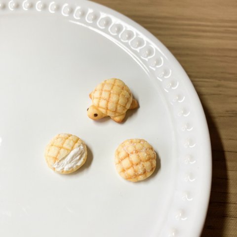 【マグネット】 メロンパン3種セット カメロンパン ホイップメロンパン メロンパン ミニチュア カメ 動物パン ミニチュアフード ミニチュアパン ミニチュアスイーツ フェイクフード フェイクスイーツ