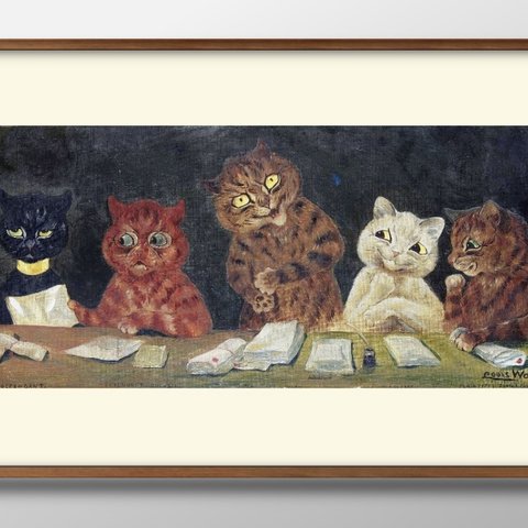 0796■A3アートポスター『ルイス・ウェイン　猫　ネコ』絵画/イラスト/デザイン/上級マット紙採用