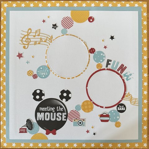 スクラップブッキング   12インチ 完成品 meeting the MOUSE 〜good TIMES〜