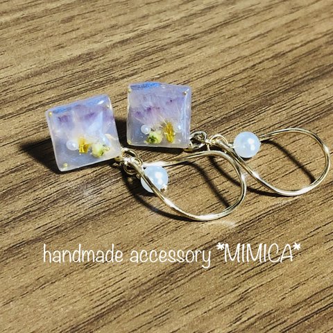 ピアス レジン アクセサリー ハンドメイド