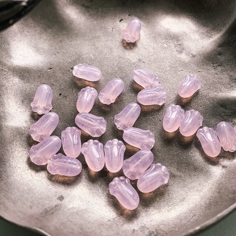【6コセット】#czech beads#チェコビーズ　TULIP12✖️8㍉　Shiny sapphire pink