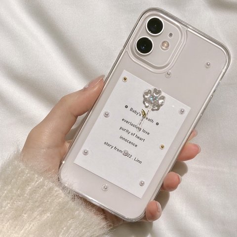 （高級感）お花のクリアiphoneケース  