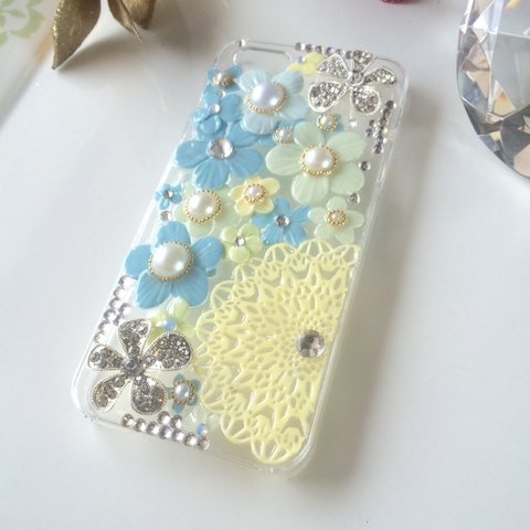 お花いっぱい　キラキラレースの　iPhoneケース　５B