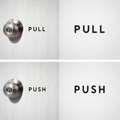 PULL / PUSH ドア用【2枚セット】横６✖️1.5cm ネームシール　ホテル　扉やトイレなど