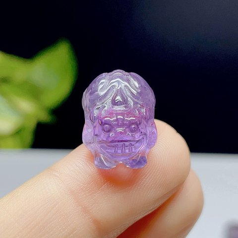 【超美品】貔貅　ヒキュウ　アメジスト　紫水晶　置物　天然石　穴なし　6