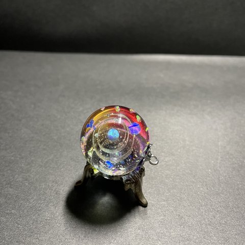 レジン♡キラキラ宇宙玉♡大玉♡虹色