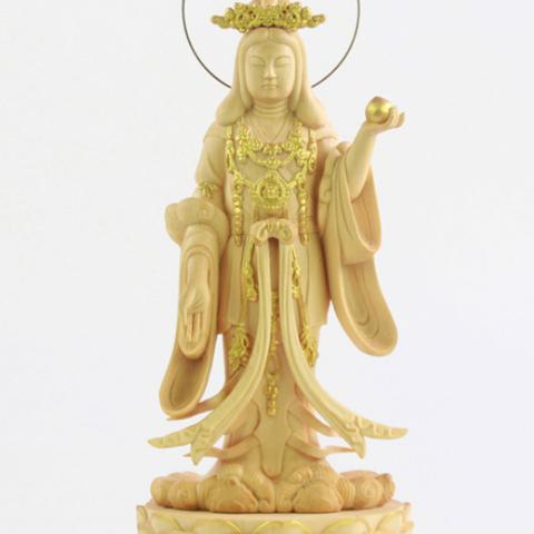 吉祥天女像 総高約29cm 稀少珍品 精密細工 仏師で仕上げ品　彫刻工芸品 置物
