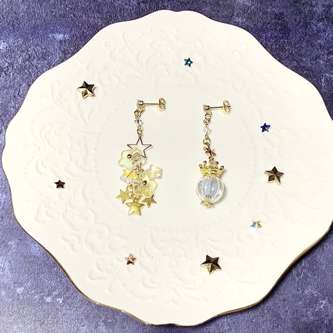 星の花と蜜ポット　ピアス