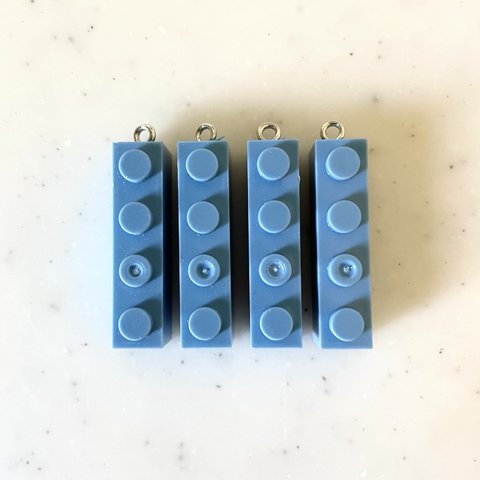 Dusty Blue Stick Block Pendant Tops