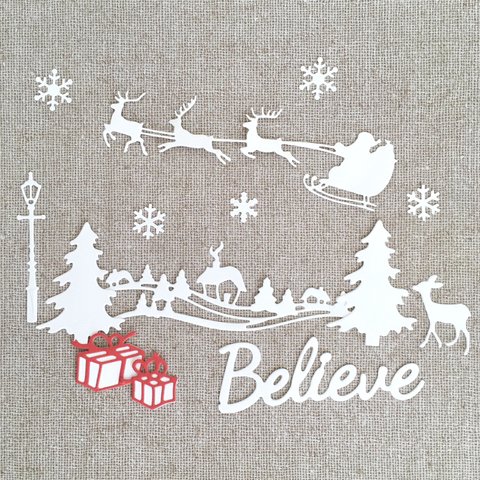 デコレーション素材  ホワイトクリスマス　Believe