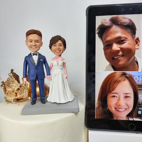 ケーキトッパー オーダーメイド 似顔絵プレゼント フィギュア人形ぬいぐるみ 結婚式祝い 周年記念日 夫婦 カップル 両親 恋人 プレゼント にプレゼント