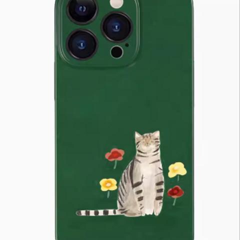  【猫と花】  iPhone スマホケース携帯ケース*15promax*iphone14*iphone13*iphone12*iphone11 送料無料