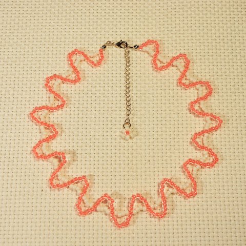 UNEUNE choker＜neon orange+off white＞