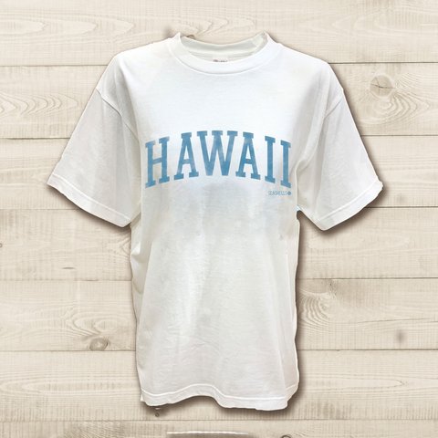 ハワイアンデザインTシャツ ハワイアンカレッジT ハワイ大学風デザイン レトロなロゴデザイン 