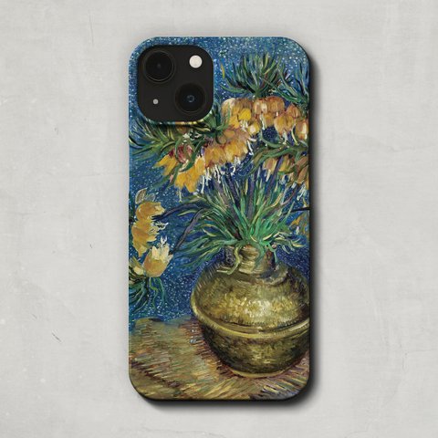 スマホケース / フィンセント・ファン・ゴッホ「 銅の花瓶のアミガサユリ」 iPhone 全機種対応 iPhone14 Pro Plus SE ゴッホ 花 百合 ボタニカル 名画 絵画 レトロ 個性的