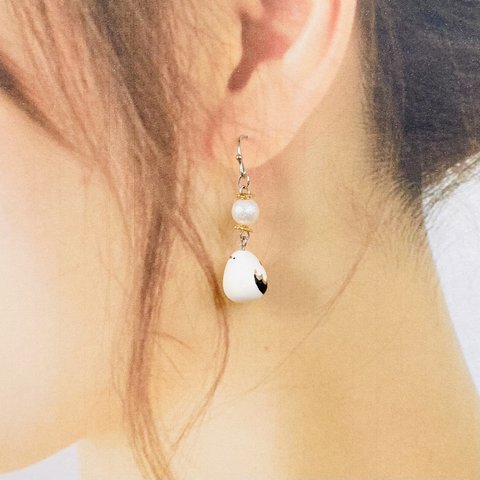 【再販】ミニ🌟シマエナガのピアス/イヤリング