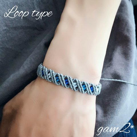 ☆【再販】☆ Loop type マクラメ ワックスコードブレスレット