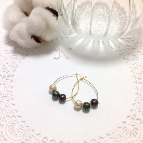 2e*フープピアス《saison / automne*sapin-petit》