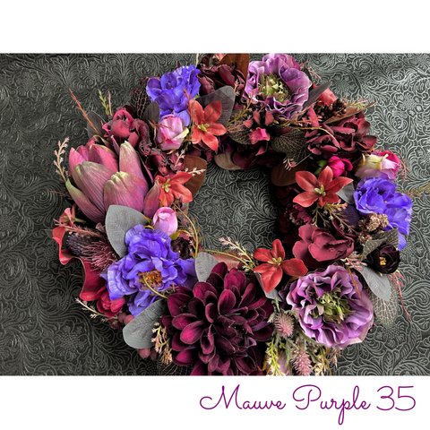 送料込＊Autumn Purple Wreath 35