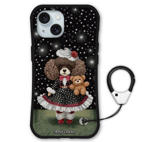 スマホケース  トイプードルオリジナルキャラクター(NANA)iPhone15/iPhone15pro/iPhone15plus等