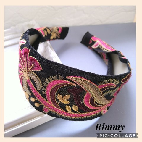 インド刺繍リボンカチューシャ