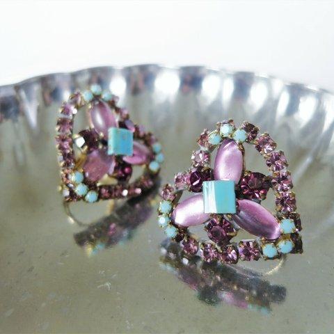 ヴィンテージビジューイヤリング ハート vintage earrings bijou <ER4-0420>