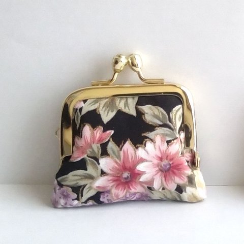 ■角型■小さいがま口：ちっちゃいがま口：角269：かわいいがまぐち：小さい財布：littlie purse：花,レトロ,flower