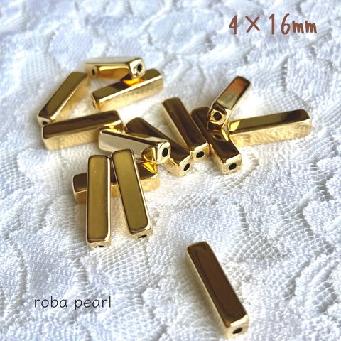 産 ✨ゴールド スティック4×16mm 【30個】穴あき  貫通