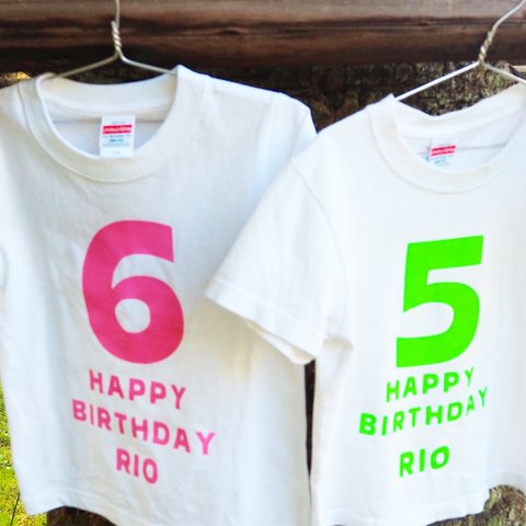 誕生日 数字+名入れTシャツ