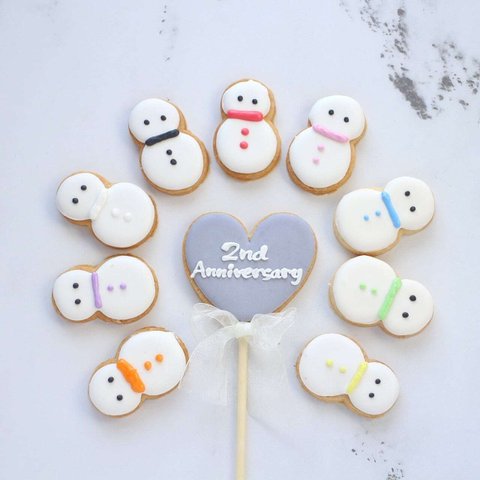 【 snow man 9枚＋ハートプレート1枚】クッキーセット