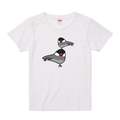 レディース文鳥Tシャツ  「スサー文鳥」桜文鳥 【受注生産】