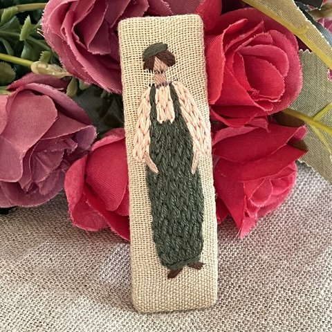 刺繍ブローチ ヘアピン ヘアクリップ ハンドメイド 