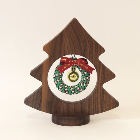 シックな木製ツリースタンド『クリスマスver.』　選べるリース付