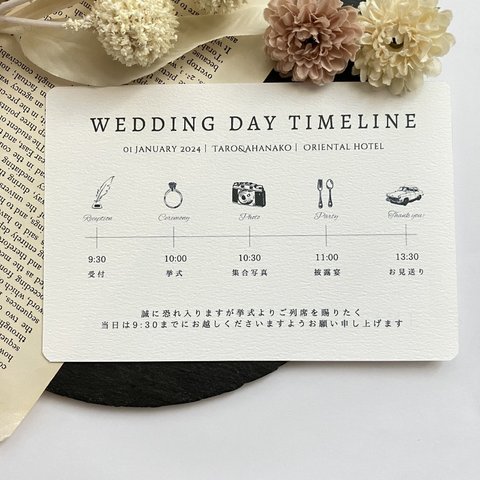 タイムライン　結婚式　受付　招待状