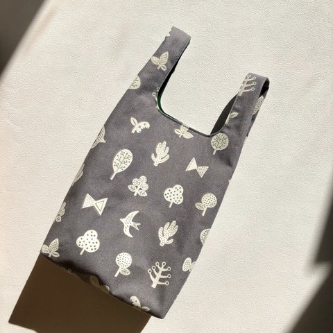 【SOLD OUT】【特集掲載】ちょこっとマルシェバッグ 鳥と木と