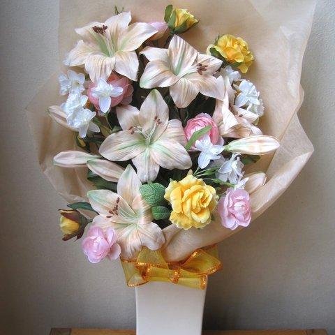 花束。ギフトに。ウェディングでの両親花束贈呈にも。高品質な造花使用。高品質なのに安い